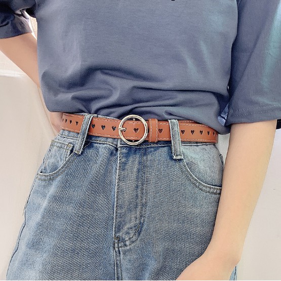 Thắt Lưng Nữ da PU mặt trái Tim bản 2.3cm Thắt Lưng Giá Tốt