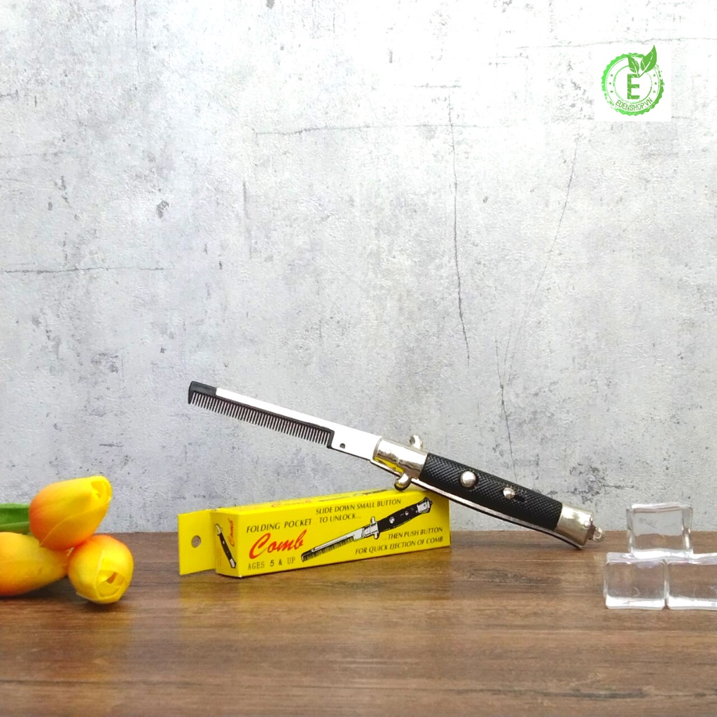 Lược bấm hộp vàng cực cool Switch - Lược thép nhỏ gọn - Lược chải pomade - mang đi mọi lúc