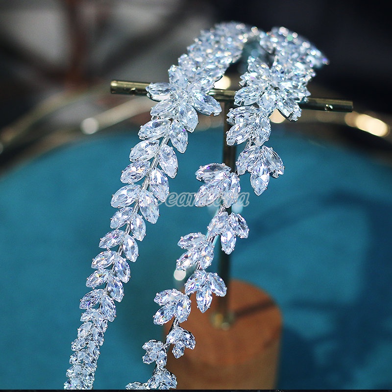 Băng Đô Hình Vương Miện Một Lớp Đính Đá Zircon Thời Trang Cho Cô Dâu