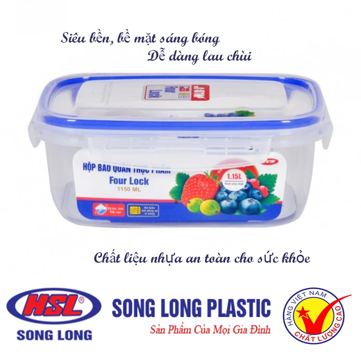 Set 3 hộp trữ đồ đông - hộp nhựa Song Long bảo quản thực phẩm luôn tươi ngon ( MS : 2508 ) - br00315