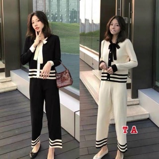 Set len mongtoghi cổ nơ đen
