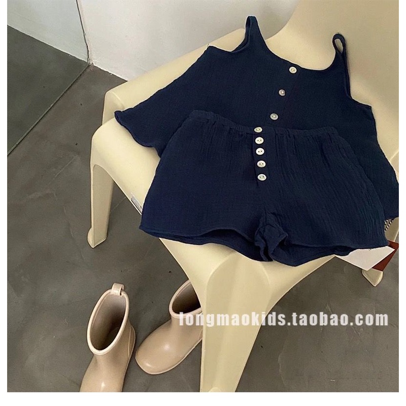 Bộ Đồ Hai Mảnh Áo Hai Dây Và Quần Ngắn Thời Trang Mùa Hè Dành Cho Bé Gái 2022
