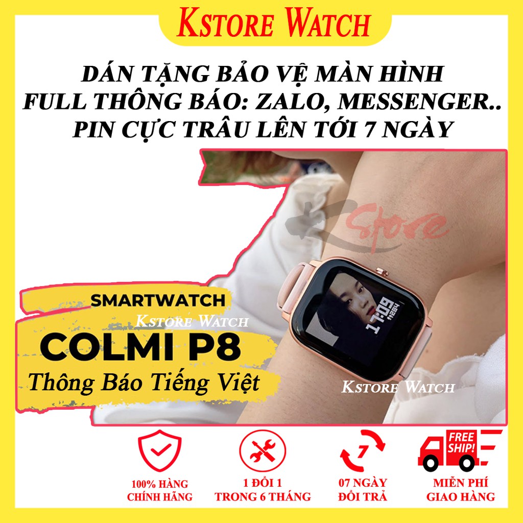 Colmi P8 - Đồng Hồ Thông Minh Colmi P8 Thông Báo Tiếng Việt chống nước giá rẻ pin 7 ngày cực trâu