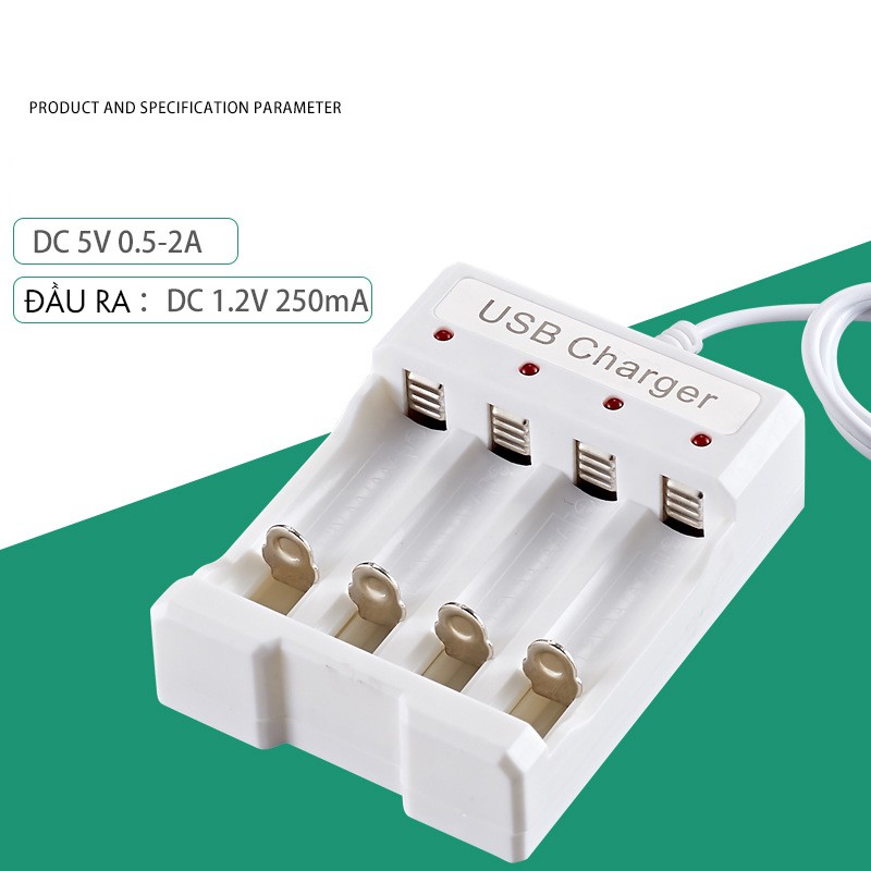 Sạc pin tiểu AA/AAA và pin tiểu AA 700mAh cổng USB 4 Bmax - Có nhiều lựa chọn cho quý khách