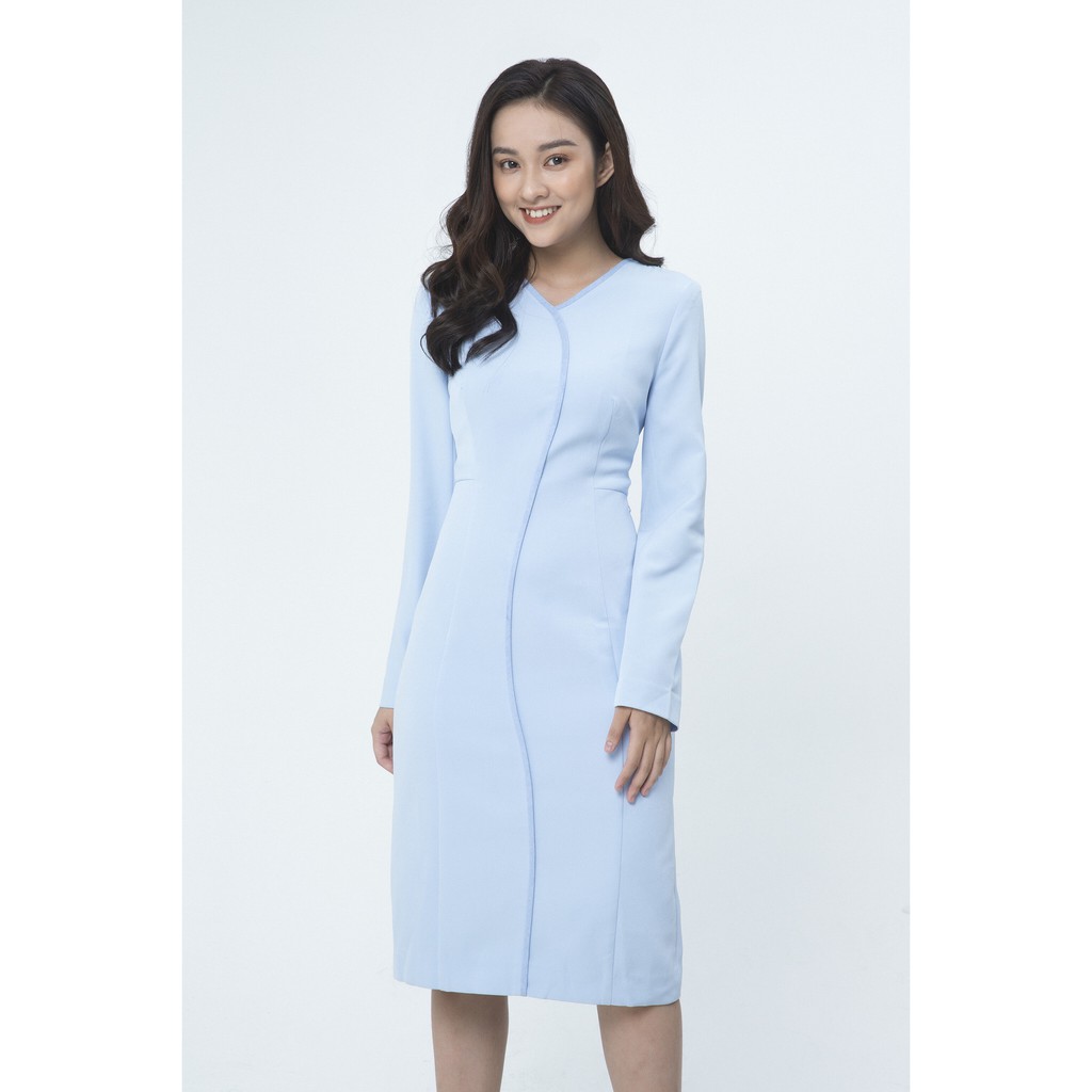 Đầm 2 lớp cổ tròn dài tay IVY moda MS 49M2660