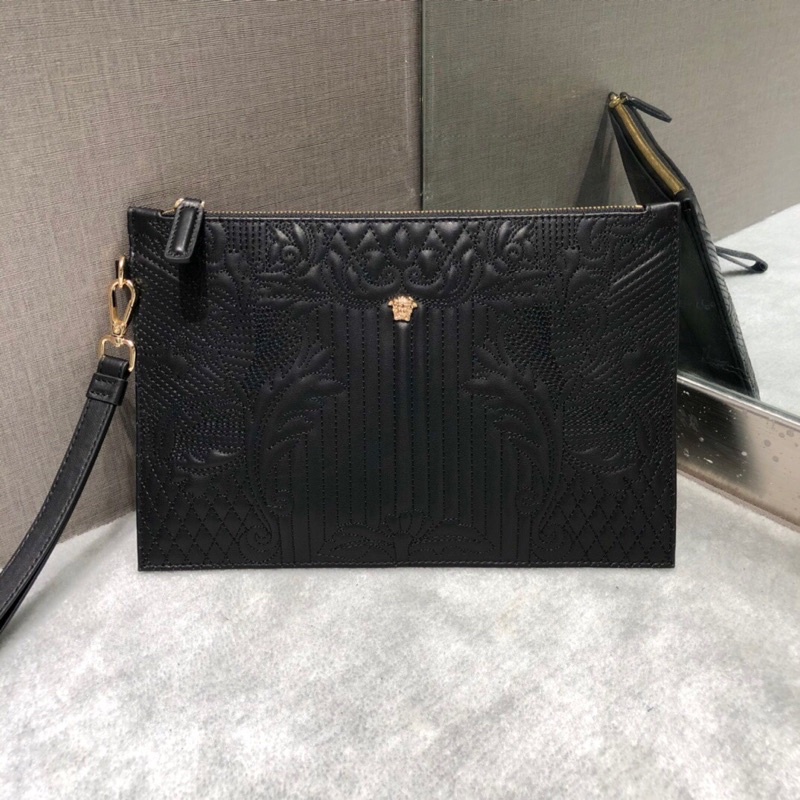 Clutch nam thương hiệu thời trang cao cấp Versace da thật nhập khẩu