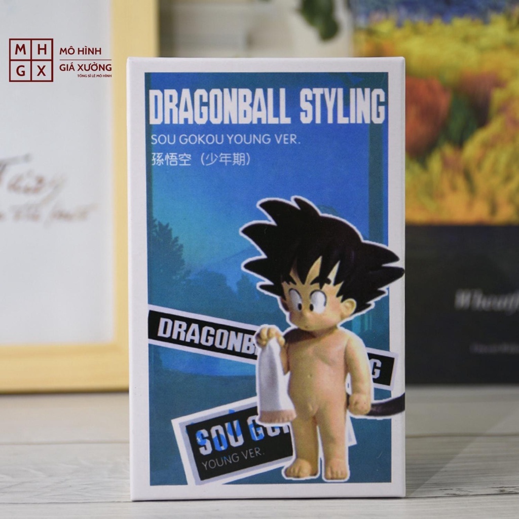 Siêu dễ thương Mô Hình Son Goku Hồi Bé Cởi Chuồng- Cao 10cm - Tượng Figure Songoku Dragonball