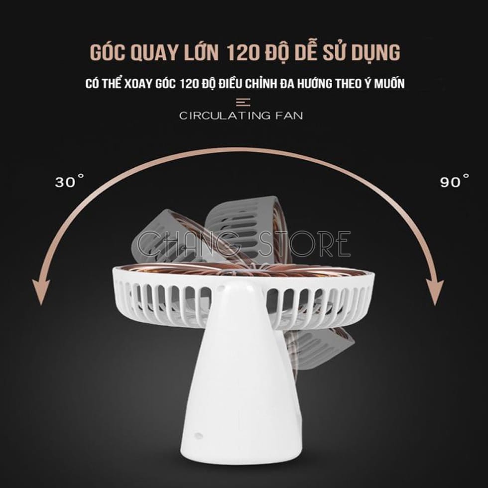 Quạt Tích Điện Super Fan, Quạt Để Bàn Mini 3 Chế Độ Mát Nhỏ GọnTiện Lợi Khi Mang Theo