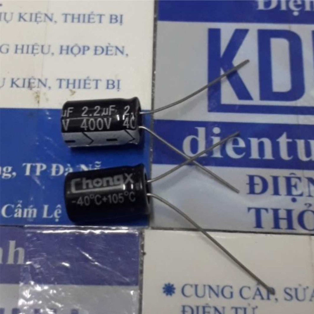 TỤ HÓA, TỤ PHÂN CỰC 2.2uf 450V/400V (20 tụ) KDE1783