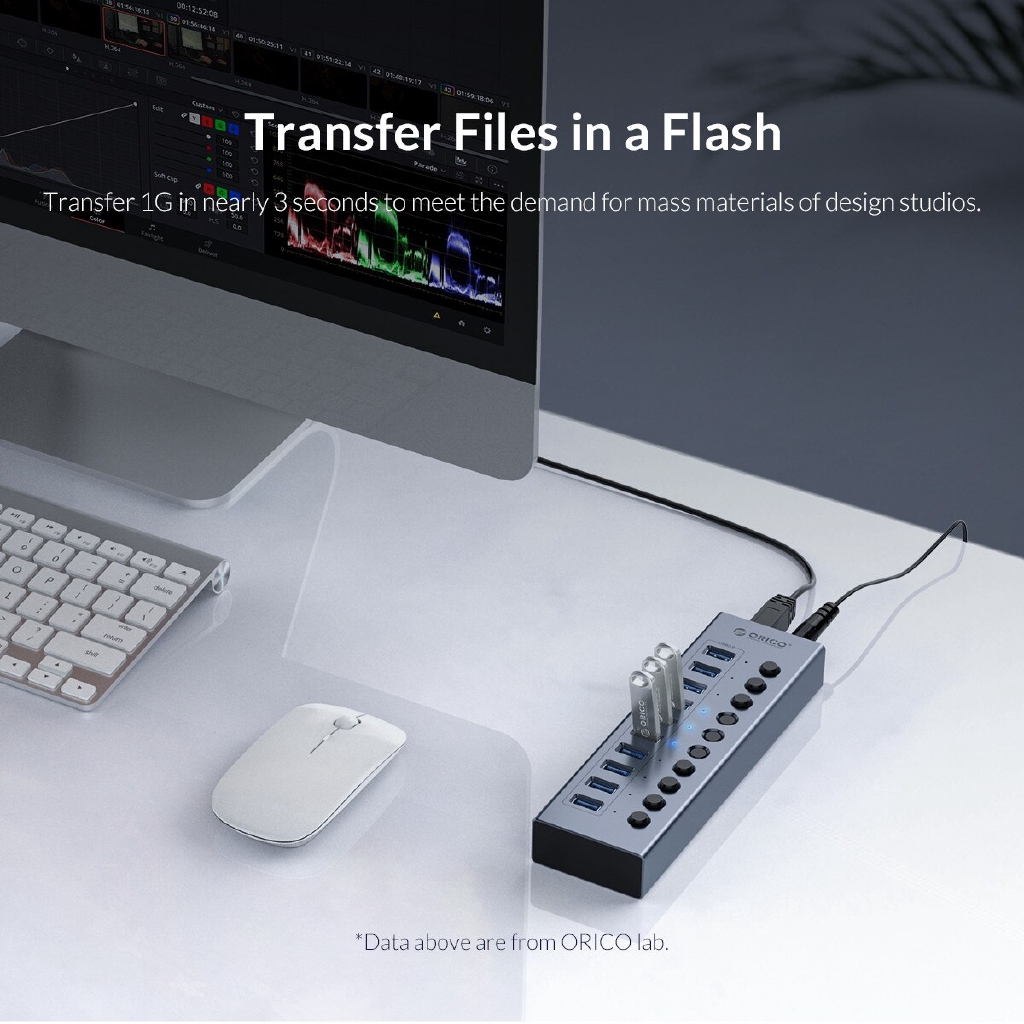 ORICO USB 3.0 Hub 7/10/13/16 Cổng USB Splitter cấp công nghiệp với bộ chuyển đổi nguồn Điều khiển chia Hỗ trợ bàn chải cho máy tính xách tay Máy tính bảng điện thoại di động
