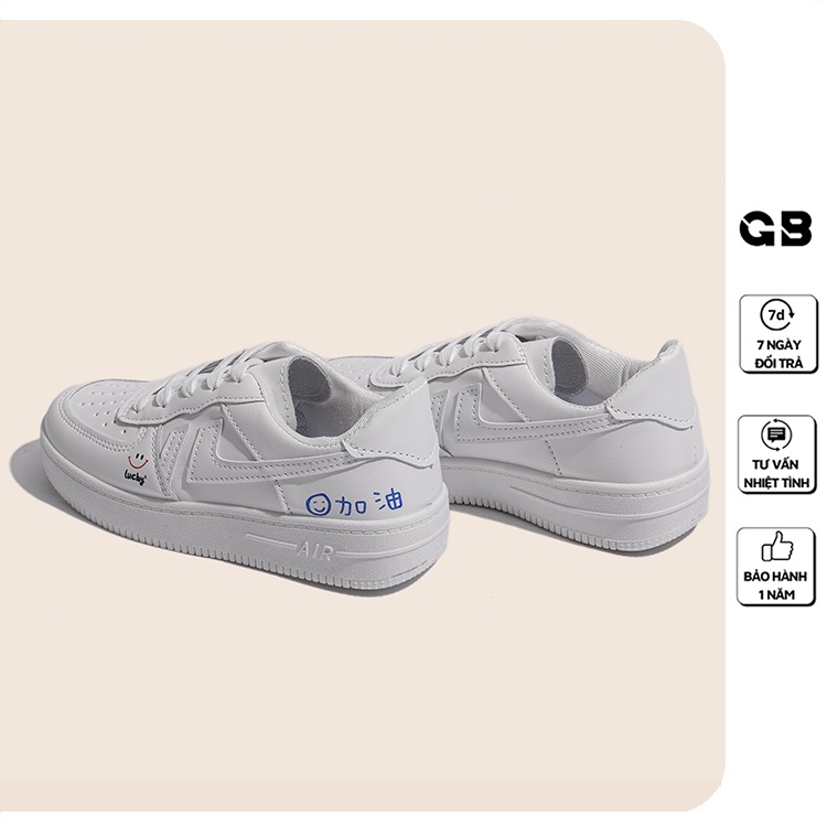 [Mã WABRMH99 giảm 12% đơn 99K]Giày Sneaker Nữ Trắng Da Mềm Đế Cao 3 cm giayBOM B1642