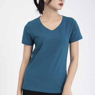 Áo thun nữ cổ tim - Xanh cổ vịt
