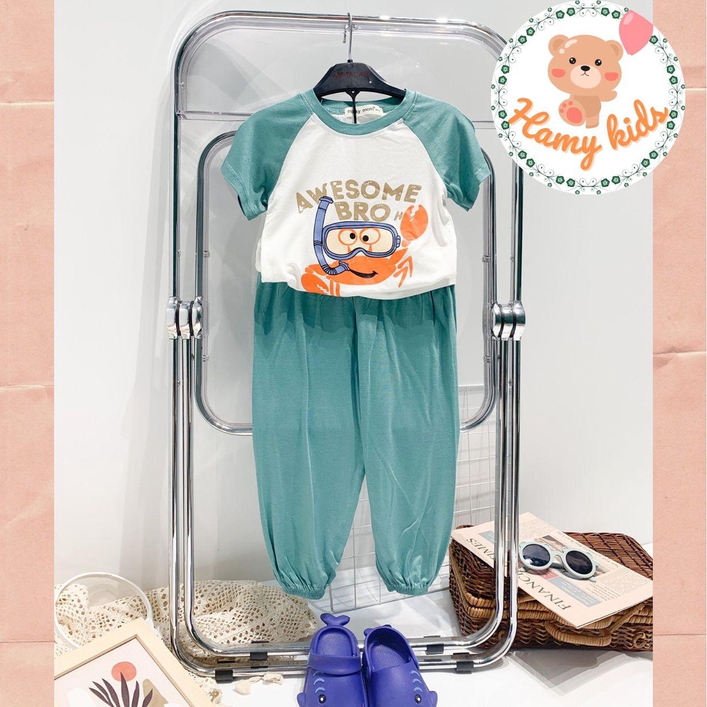 Bộ Tay Ngắn Quần Alibaba Minky Mom Chính Hãng Cho Bé Trai Bé Gái Chất Vải Thun Lạnh Đáng Yêu Bé Từ 0-5 Tuổi- Hamykids