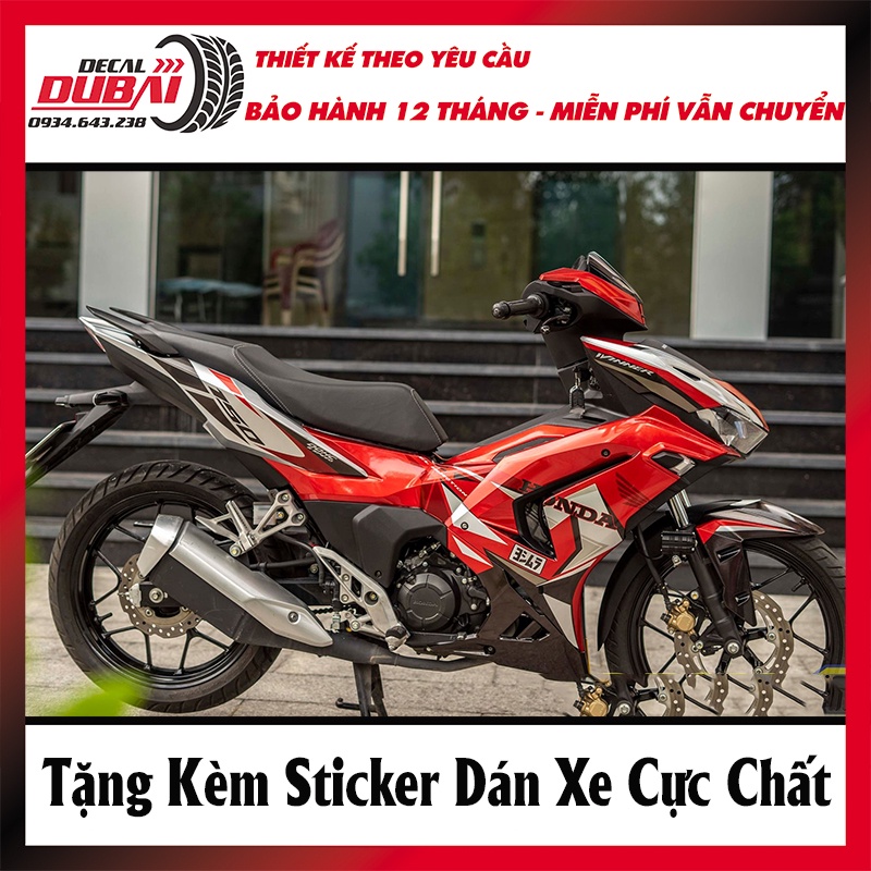 Tem Trùm Dán Xe Winner X V3 Đỏ Bạc X Thể Thao - Thiết kế và chỉnh sửa theo yêu cầu - Decal Dubai