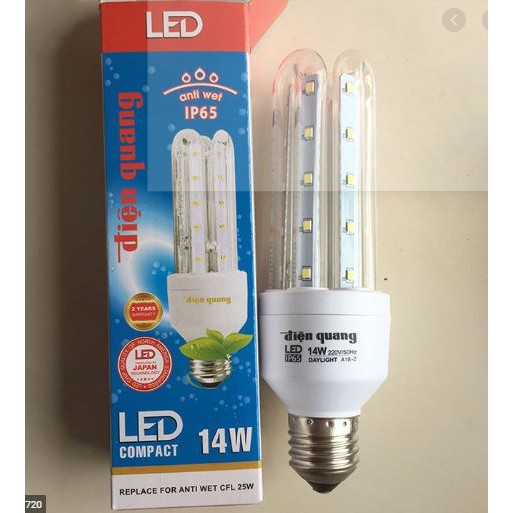 Đèn LED compact Điện Quang ĐQ LEDCP01: 9W, 14W. 20W ( WARM WHITE) ánh sáng vàng.