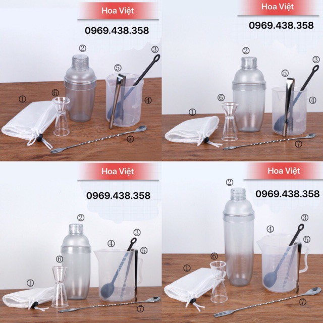 COMBO 7 dụng cụ pha chế - bình lắc