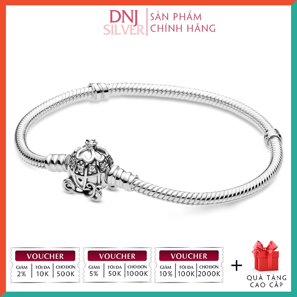 Vòng tay bạc 925 cao cấp - Mẫu vòng Cinderella Pumpkin Coach Clasp, có thể mix thêm hạt charm vào vòng theo ý thích