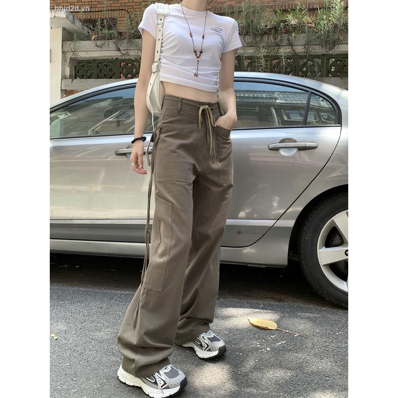 Quần Dài Ống Rộng Lưng Cao Phong Cách Retro Thời Trang Mùa Hè Cho Nam Và Nữ
