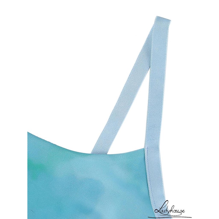 Đầm Chữ A Cổ Chữ U Hai Dây Màu Sắc Tương Phản Thời Trang Cho Nữ