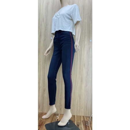 Quần jeans skinny co giản phối sọc Abercrombie