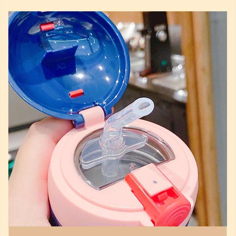 PISTA Bình Nước Giữ Nhiệt Kèm Ống Hút Họa Tiết Động Vật Xinh Xắn Theo Phong Cách Hàn Quốc Dành Cho Nữ