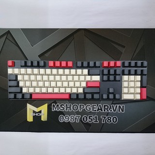 Set keycap thick pbt Red – Black – White milk ninja OEM profile 108 keys