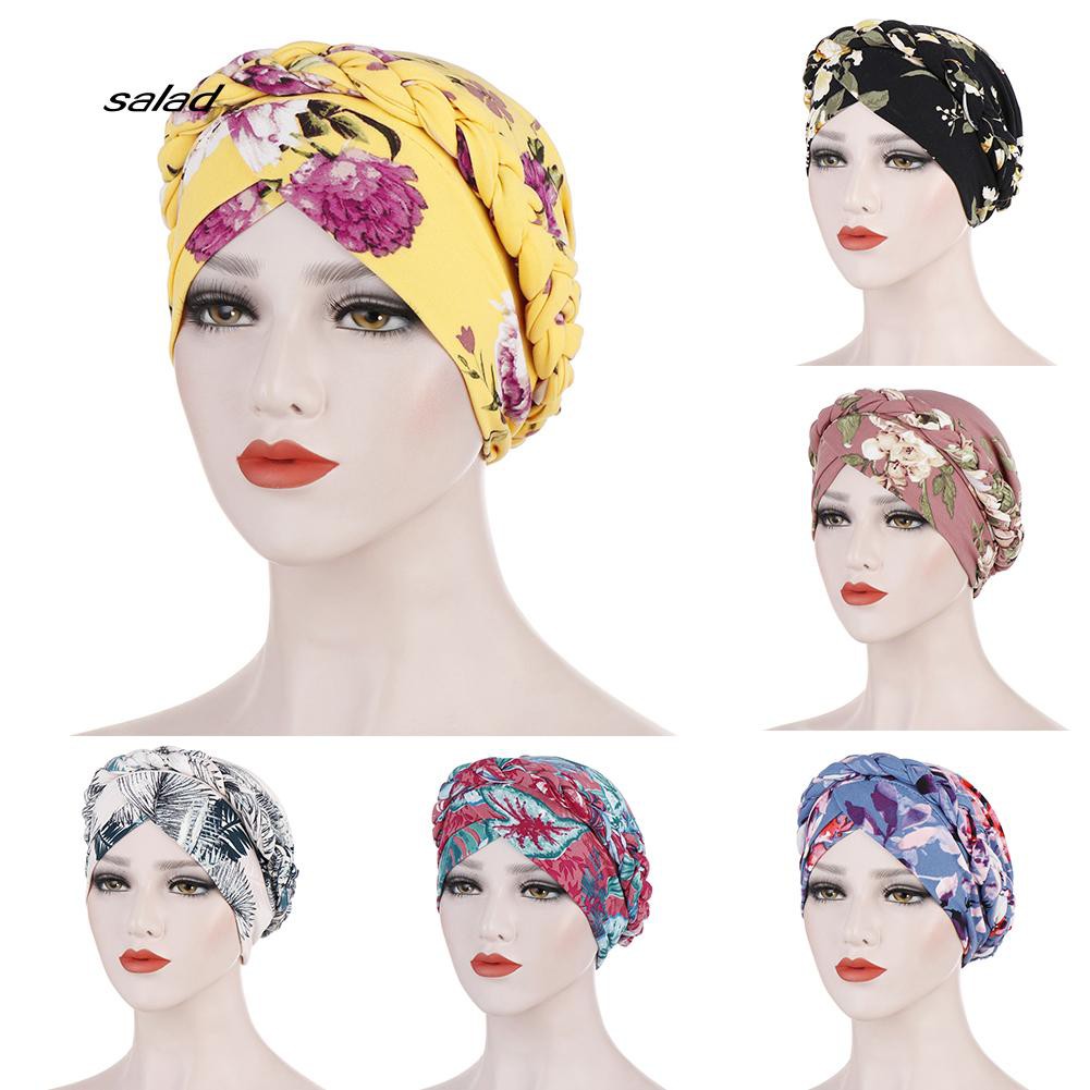 Mũ Turban Trùm Đầu In Hoa Thời Trang Cho Phụ Nữ Hồi Giáo