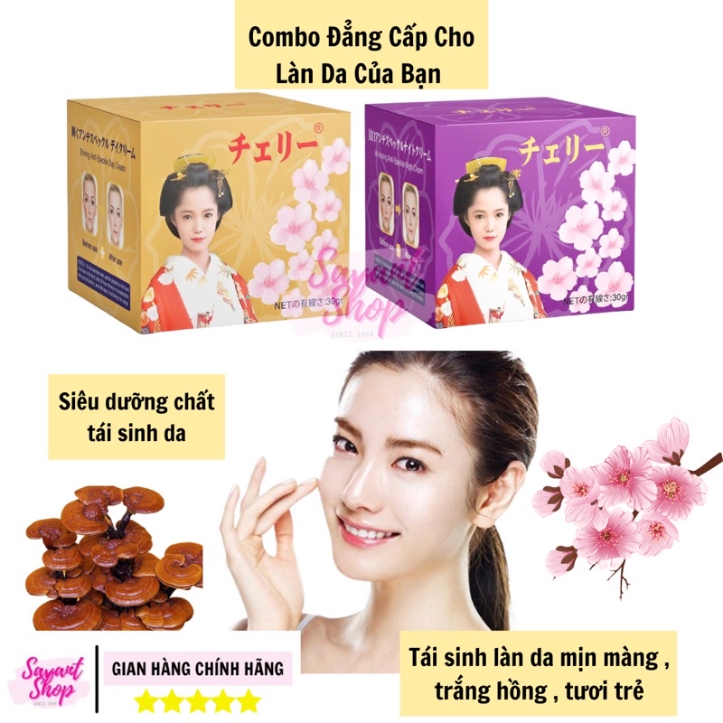 KEM HOA ANH ĐÀO NHẬT BẢN CHÍNH HÃNG DÒNG CAO CẤP NGÀY ĐÊM 30g