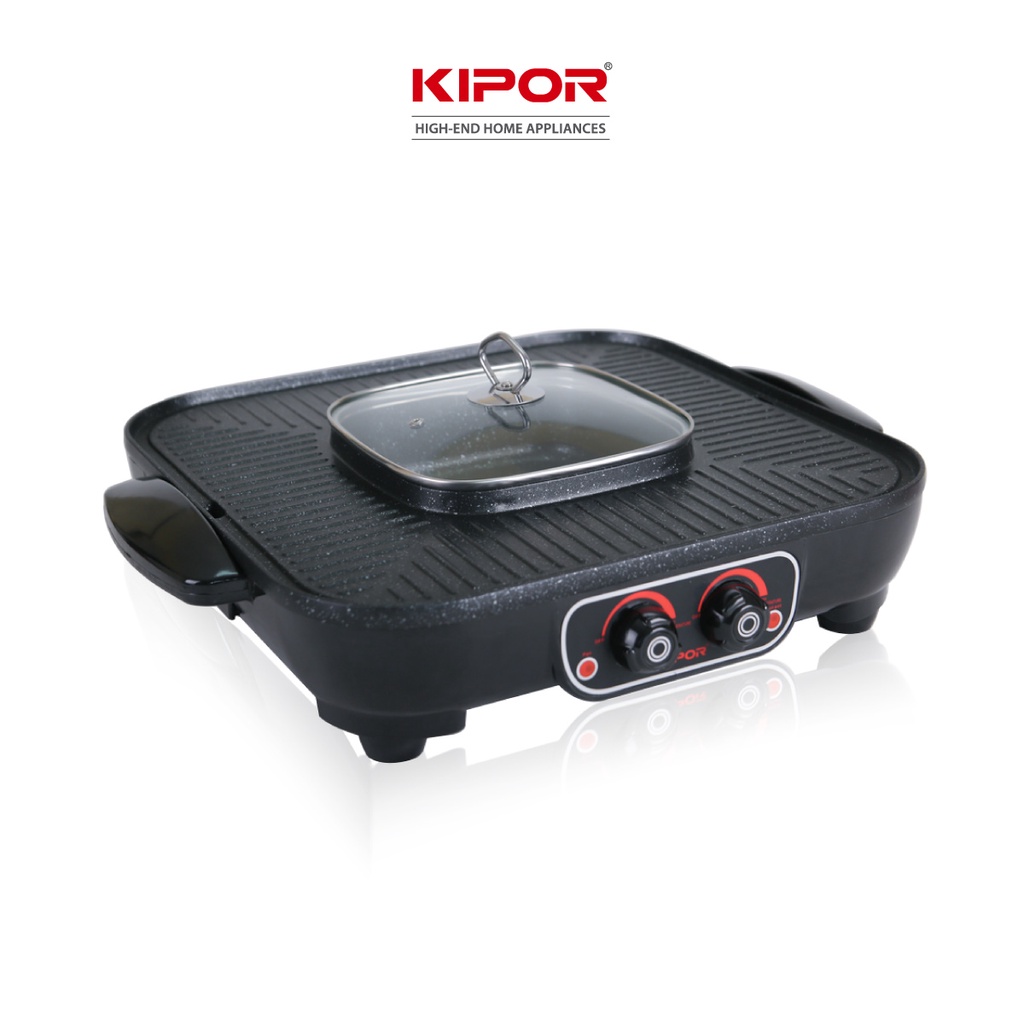 Bếp lẩu nướng điện không khói KIPOR KP-HG4020-Lẩu, nướng đồng thời điều chỉnh nhiệt độc lập-Bảo hành tại nhà 12 tháng
