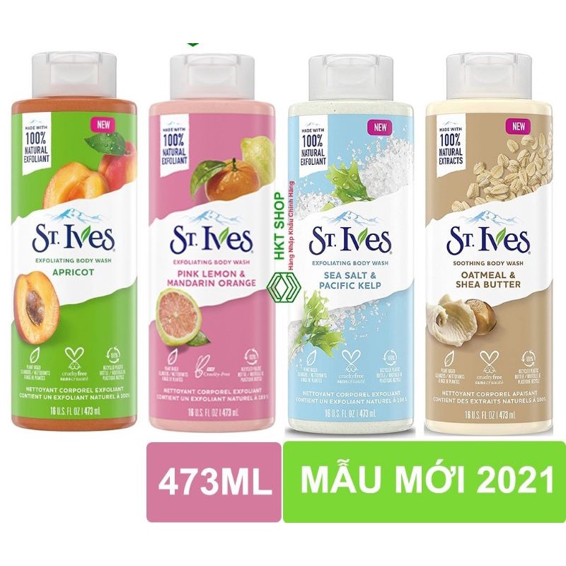Sữa tắm tẩy tế bào chết St.Ives 473ml các loại