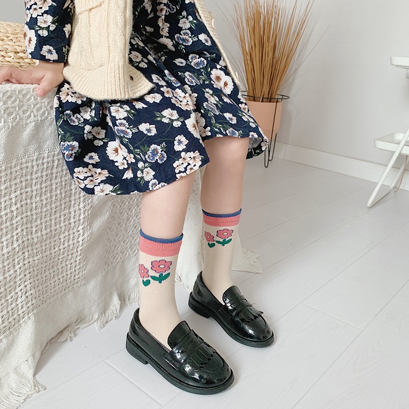 Set 2 Đôi Vớ Cotton Xinh Xắn Dành Cho Bé Gái