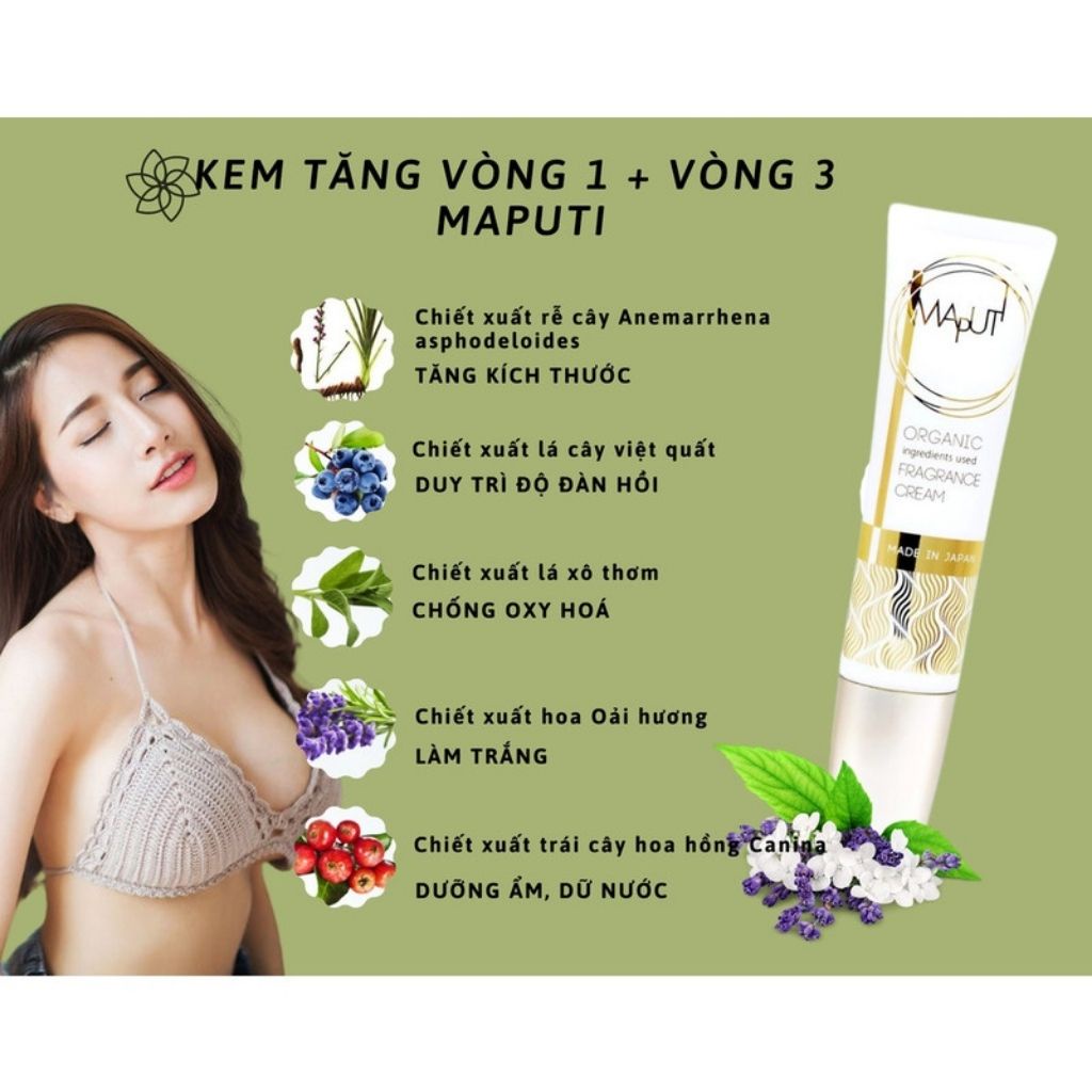 kem tăng vòng 1 vòng 3,kem bôi nở ngực mông, săn chắc ngực hữu cơ MAPUTI 60g NAKIJAPAN | BigBuy360 - bigbuy360.vn
