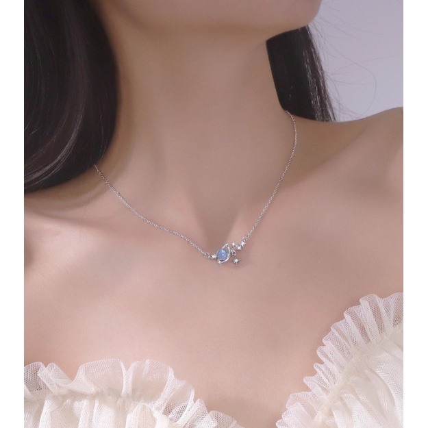 Dây chuyền nữ bạc 925 thiết kế hình trăng sao tinh tế đến từng chi tiết BAG U DCTRANGSAO35