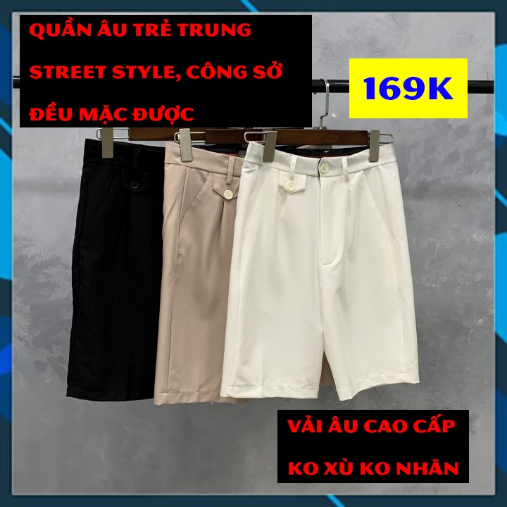 Quần short âu trơn basic đơn giản nam nữ unisex nam nữ streetwear, công sở, phối nhiều phong cách