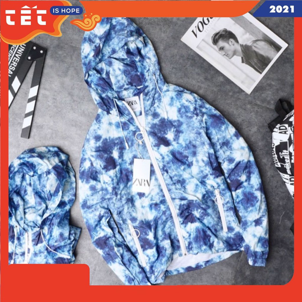 Áo khoác gió loang màu( có túi rút)