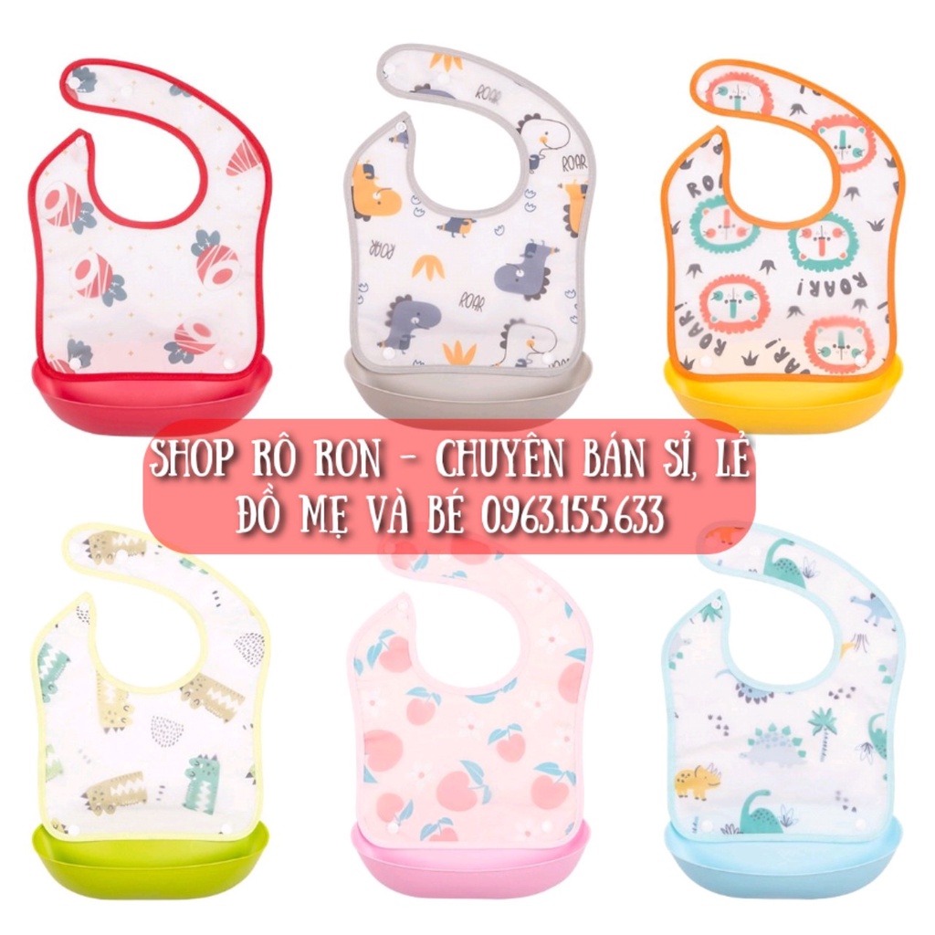 Yếm ăn dặm có máng tháo rời - Yếm máng ăn dặm cho bé - Shop Rô Ron