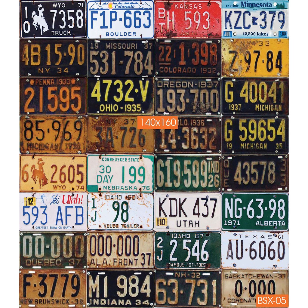 Combo Set 32 tờ Decal biển số xe dán tường siêu đẹp