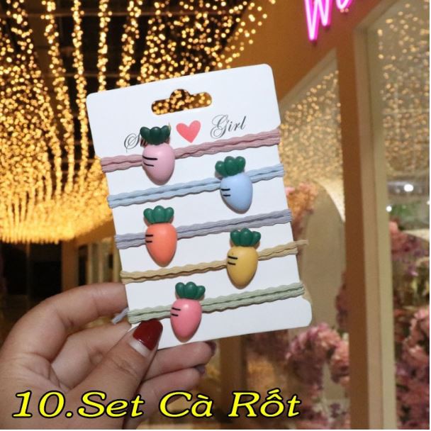 Set 5 dây buộc tóc nhiều mẫu cho bé