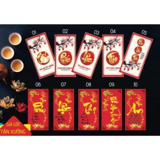 Combo 100 bao ( 10 sấp) lì xì tết 2022 đẹp ( giao ngẫu nhiên )
