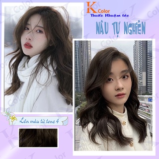Thuốc nhuộm tóc màu NÂU TỰ NHIÊN không tẩy sử dụng tại nhà nhiều thảo dược giá rẻ kcolor