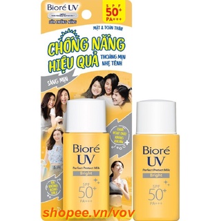 Sữa Chống Nắng 25ml Biore UV Perfect Protect Milk Bright Sáng Mịn SPF50+/PA+++, Vov Cung Cấp & Bảo Trợ.