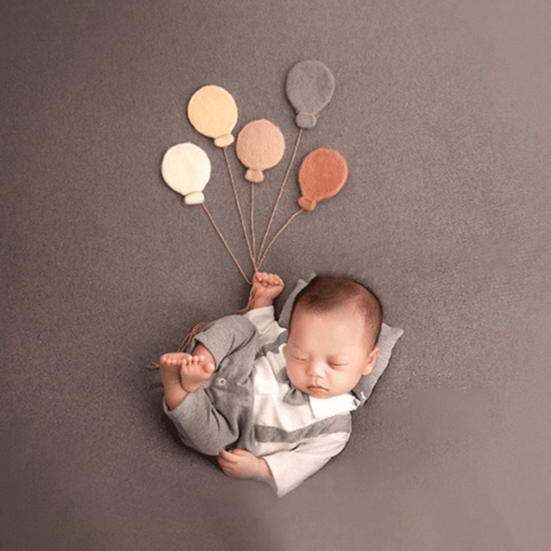 Set 5 Bong Bóng Bằng Len Dùng Làm Phụ Kiện Chụp Ảnh Cho Bé Sơ Sinh