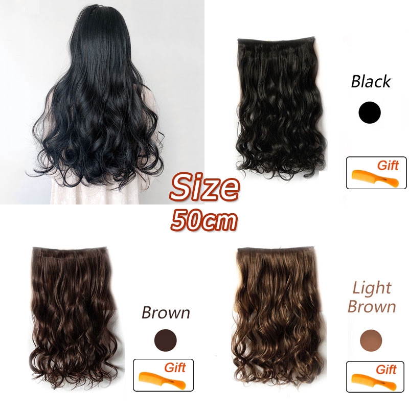 Tóc giả xoăn dài 50cm 5 kẹp