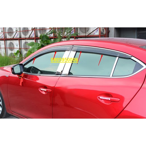 Bộ vè che mưa Mazda 3 2014-2019 chỉ mạ Crom cao cấp