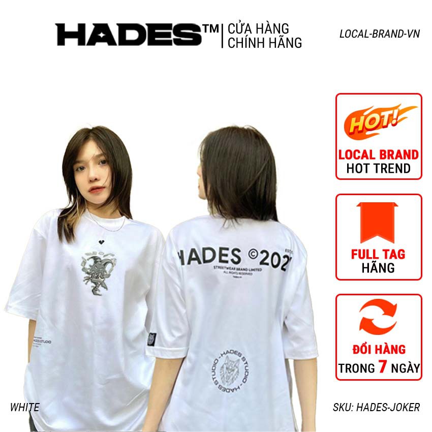 Áo thun Hades chú hề tay lỡ form rộng vải Cotton - Thời trang nam nữ Unisex Streetwear