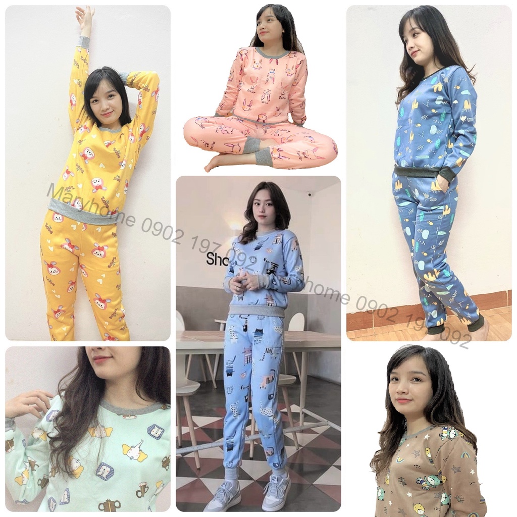 Bộ nỉ nữ thu đông dài tay dáng thể thao cao cấp, ấm áp trẻ trung Maryhome | BigBuy360 - bigbuy360.vn