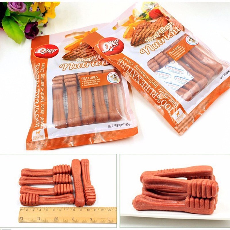 Xương Orgo gặm cho chó thêm canxi, sạch răng không cắn phá đồ đạc túi 90g - Bivido