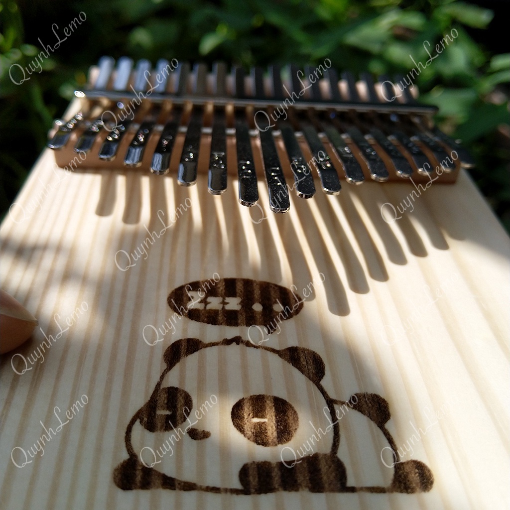 Mua [Có Sẵn] Đàn Kalimba 17 Phím Gỗ - Kalimba 17 Phím Khắc Hình Gấu - Kalimba 17 Phím Tặng Full Phụ Kiện