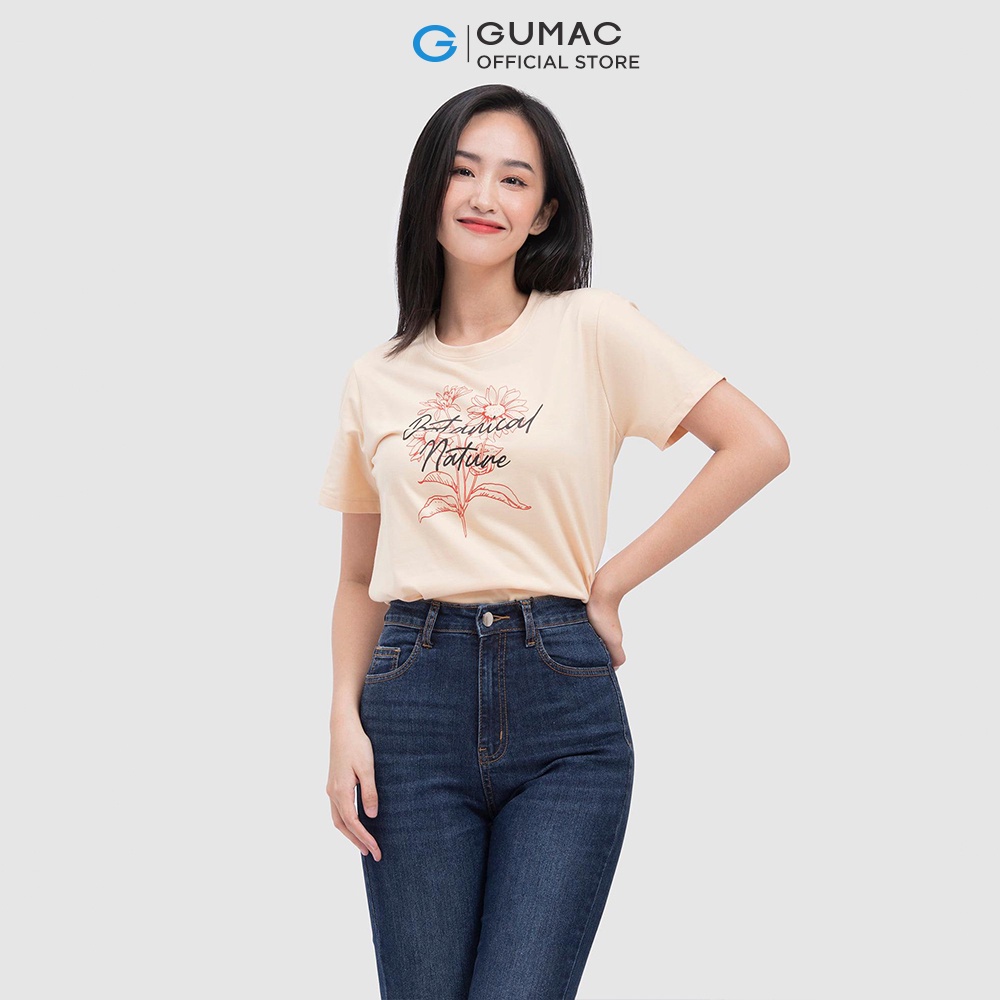 [Mã WABRGUM giảm 10% tối đa 30K đơn 99K] Áo thun nữ cổ tròn in hoa thời trang GUMAC ATC04039 - mẫu mới | WebRaoVat - webraovat.net.vn