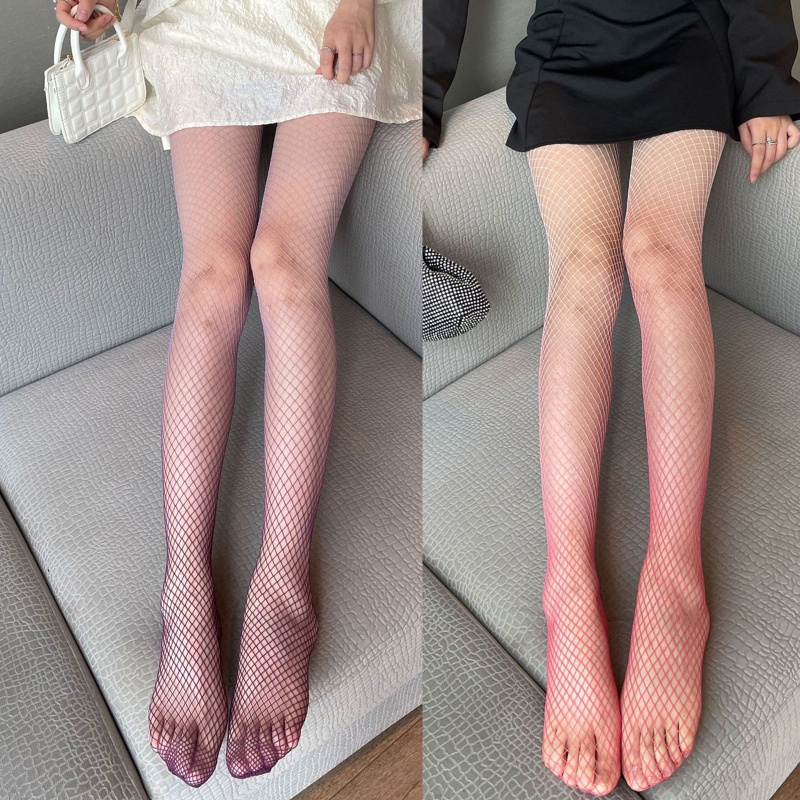 Xiangbao Quần Tất Lưới Dáng Dài Đính Kim Cương Giả Gợi Cảm Lưng Cao Cho Nữ
